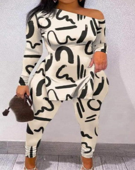 Clingy Print Legging Set