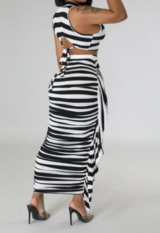 Cory Stripe Skirt Set